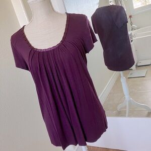 Women's purple top with pleated neckline, Apt. 9 size Medium
